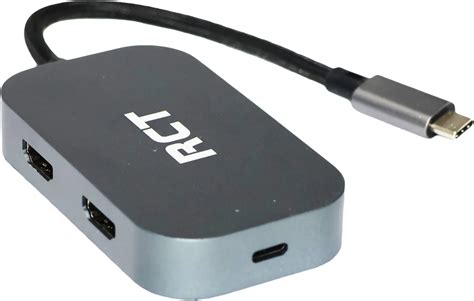 RCT USB 3.1 Type-C adaptor with dual HDMI 4K60Hz; USB C; PD 100W; interface of Apple computers; tablets and Android mobile phones